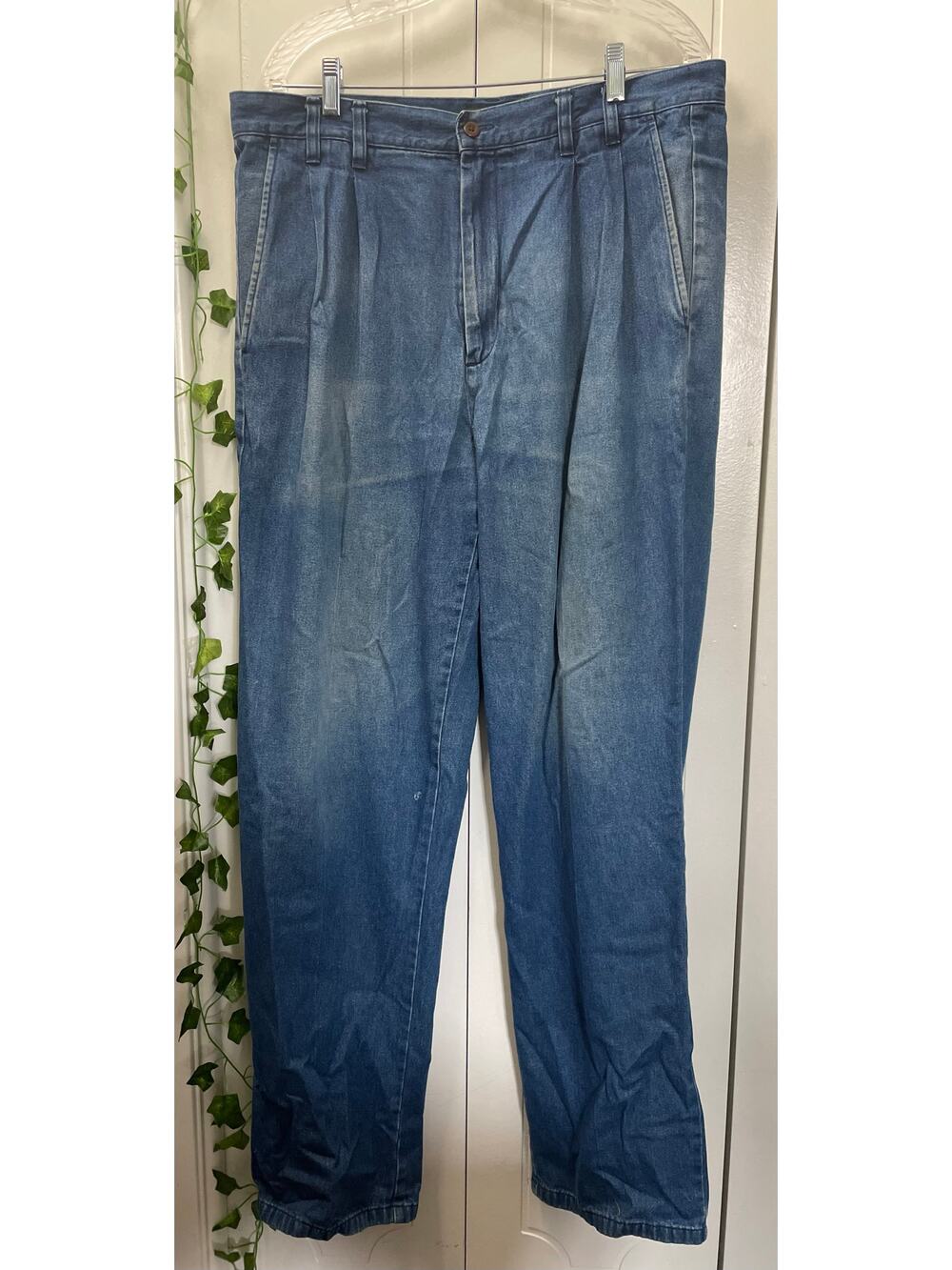 Cambridge Classic Vintage Denim Mens Button fly Zipper Jeans Size 36x34